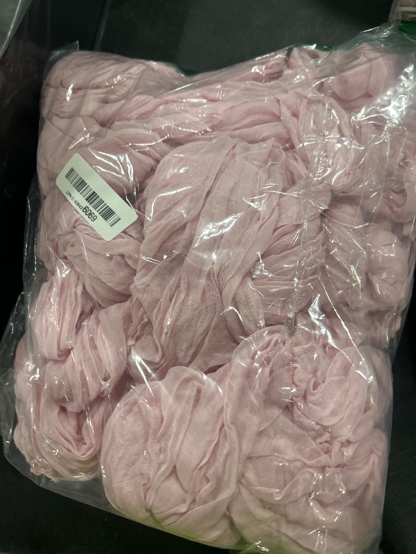 Photo 1 of 10 Pack Light Pink Cheesecloth Table Runner 6FT Boho Gauze Fabric Table Runner Vintage Rustic Sheer Runners for Wedding Party Bridal Baby Shower Long Table Decorations