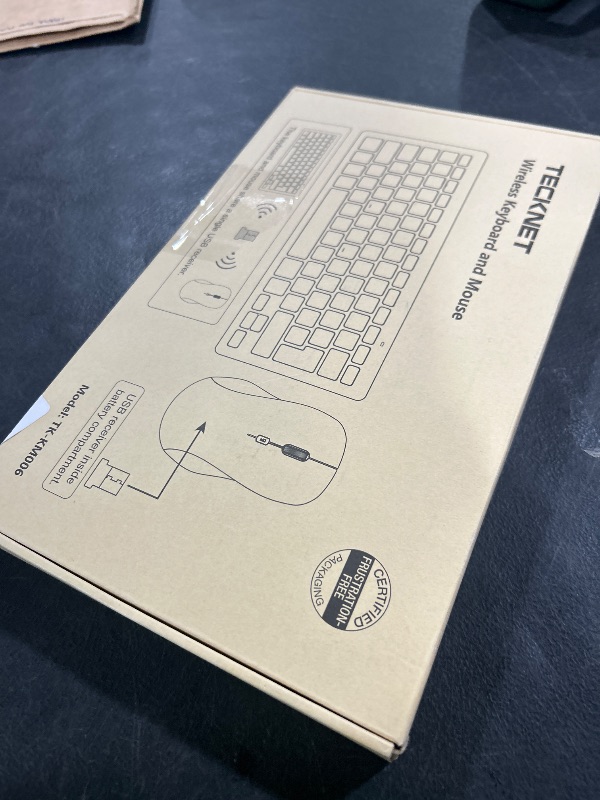Photo 1 of TECKNET Wireless Keyboard and Mouse Combo, Mini Cordless Computer Keyboard and Mouse Set 2.4GHz, Silent Adjustable 1600 DPI, Quiet Click, Lag-Free for Computer, Laptop, PC, Windows, Mac, Chrome OS