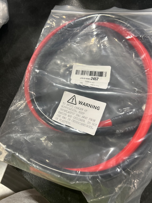 Photo 1 of 1/0 AWG Battery Cable 1/0AWG Gauge Battery Inverter Cables for Automotive Solar Marine Boat RV Car Motorcycle (1/0 AWG, 3FT, 3/8")