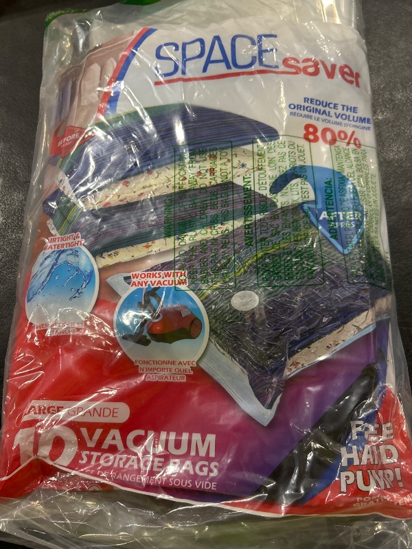 Photo 1 of 10 Pack Large Vacuum Storage Bags for Comforters, Blankets & Clothes – Vacuum Sealed Compression Bags with Hand Pump – Space Saver Storage Bags for Bedding, Moving, Travel & Organization