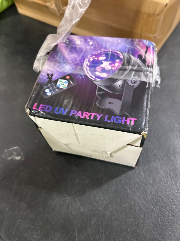 Photo 1 of Litake UV Black Lights for Glow Party, 6W LED Disco Ball Strobe Lights for Dark Party Supplies, Sound Activated with Remote Control, Dj Light for Halloween Xmas Birthday Party Home Decorations, 1 Pack