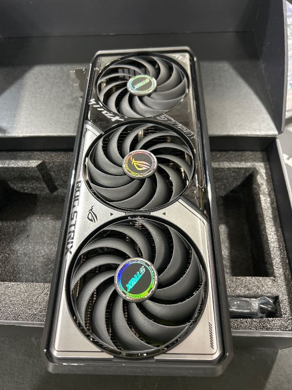Photo 1 of ASUS ROG Strix GeForce RTX 5070 Ti OC Edition 16GB GDDR7 Graphics Card (PCIe 5.0, HDMI/DP 2.1, 3.2-slot, Axial-tech fans, MaxContact design with vapor chamber, phase-change GPU thermal pad, aura sync)