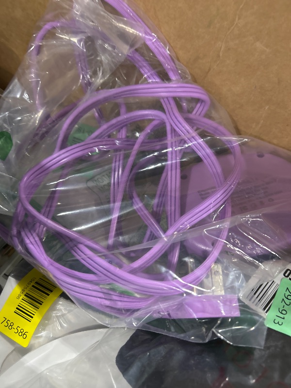 Photo 1 of Purple Extension Cord - 10 FT Flat Extension Cord, 1625W Cute Extension Cord with 3 AC Outlet 4 USB (24W/4.8A), Compact for Cute Purple Kawaii Lavender Desk Accessories