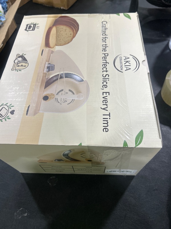 Photo 1 of Bread Slicer for Homemade Bread & Sourdough Rounds – Manual Bread Cutter with Hand Crank, Adjustable Thickness Guide, Suction Cups, Includes Beeswax Bread Bag & Dust-Proof Cover
