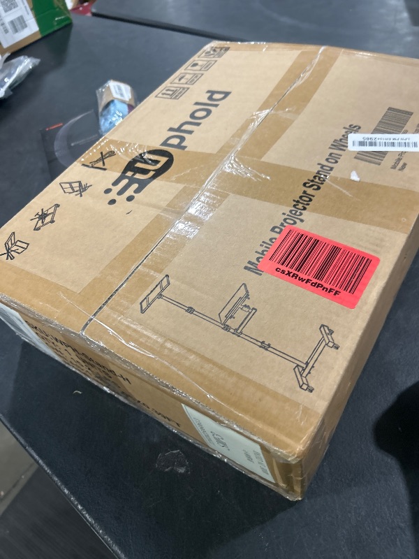 Photo 1 of Projector Stand Tripod: 2 Shelves Mobile Laptop Cart Adjustable Height 45 to 64 Inches, Rolling Laptop Stand Cart with Ventilated Tray, Projector Tripod Stand on Wheels for Couch, Bedside, Meeting