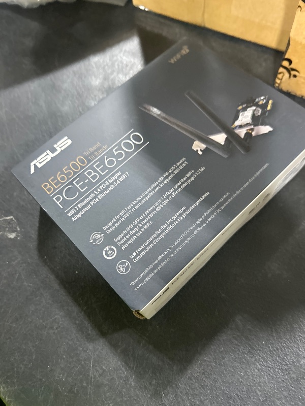 Photo 1 of ASUS BE6500 Tri Band PCI-E WiFi 7 (802.11be). Bluetooth 5.4, WPA3 Network Security, OFDMA and MU-MIMO, MLO, Win 11 only