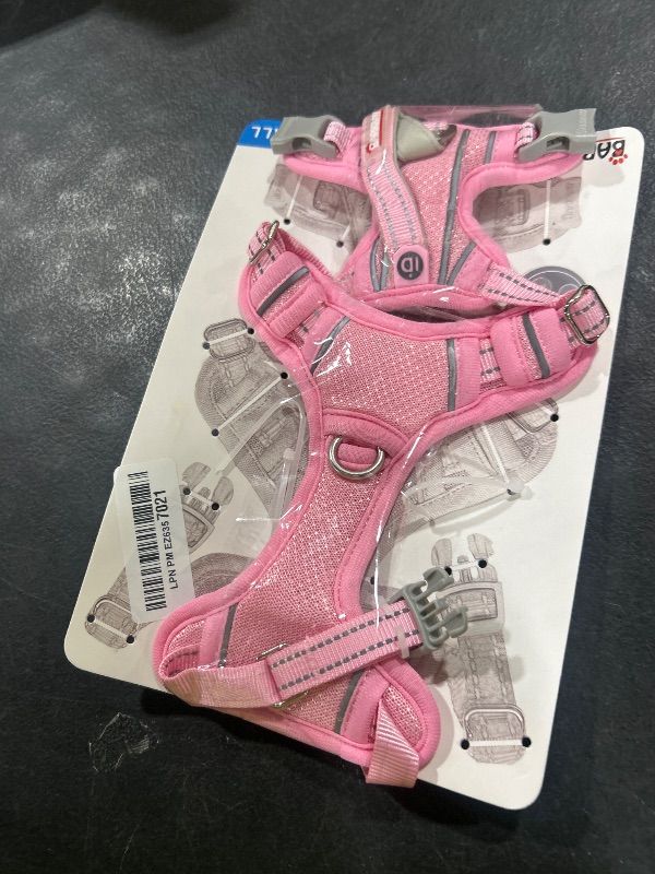 Photo 1 of BARKBAY No Pull Dog Harness Large Reflective Dog Harness with Front Clip and Easy Control Handle for Walking Training Running with ID tag Pocket(Baby Pink,XS)