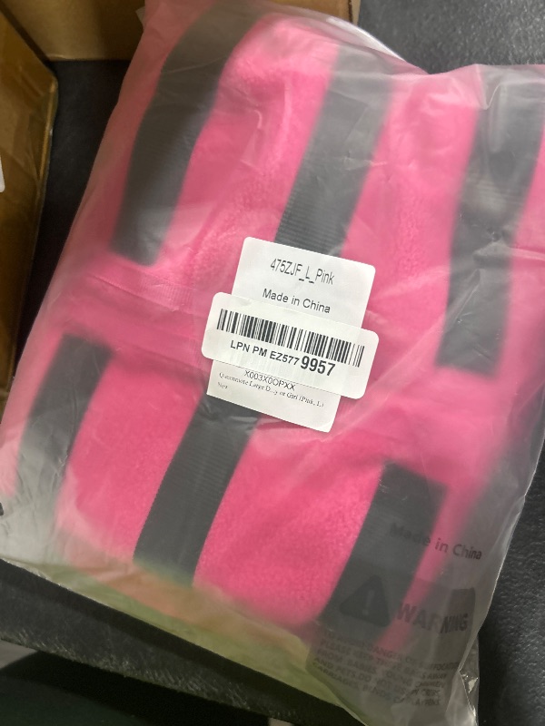 Photo 1 of Queenmore Large Dog Sweater, Soft Fleece Vest Pullover Dog Jacket with Leash Hole, Warm Winter Dog Clothes Cold Weather Doggy Dachshund Sweaters for Large Dogs Cats Boy or Girl (Pink, L)