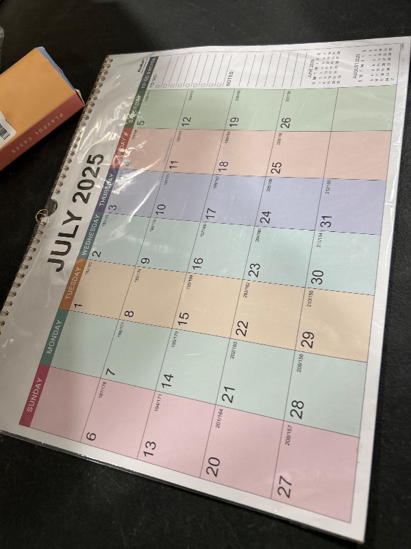 Photo 1 of 2026 Wall Calendar - Calendar 2026, July 2025 - December 2026, 18 Monthly Calendar, 15" x 12", Large Block, Twin-Wire Binding, Hanging Hook, Holidays, Julian Dates, Thick paper