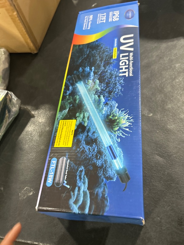 Photo 1 of 18W Aquarium UV Light for 100-1000 Gallon, UV Pond Water Clarifier for Koi Pond, Swimming Pool, Spa, Large Fish Tank, Cold Plunge UV Light for Pond Algae Control