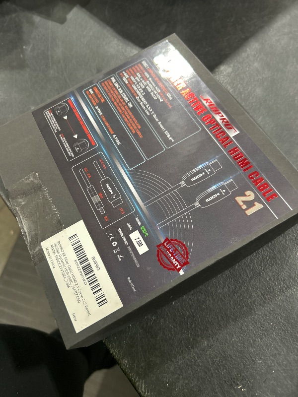Photo 1 of RUIPRO 8K HDMI Fiber Optic Cable CL2 Rated 25 Feet 48Gbps 8K60Hz 4K120Hz Dynamic HDR eARC HDCP2.2/2.3 for RTX4080/4090/3080/3090, Xbox S/X, PS5/4, AVR, Projector, LG/Samsung/Sony TV