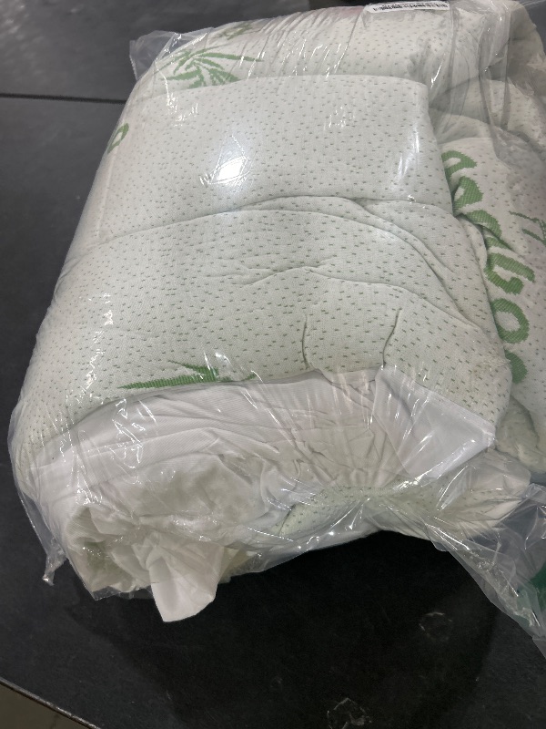 Photo 1 of Ultra Soft Full Size Mattress Topper - Viscose Made from Bamboo Pillow Top Mattress Pad for Back Pain Relief - Naturally Cooling for Hot Sleepers, Green