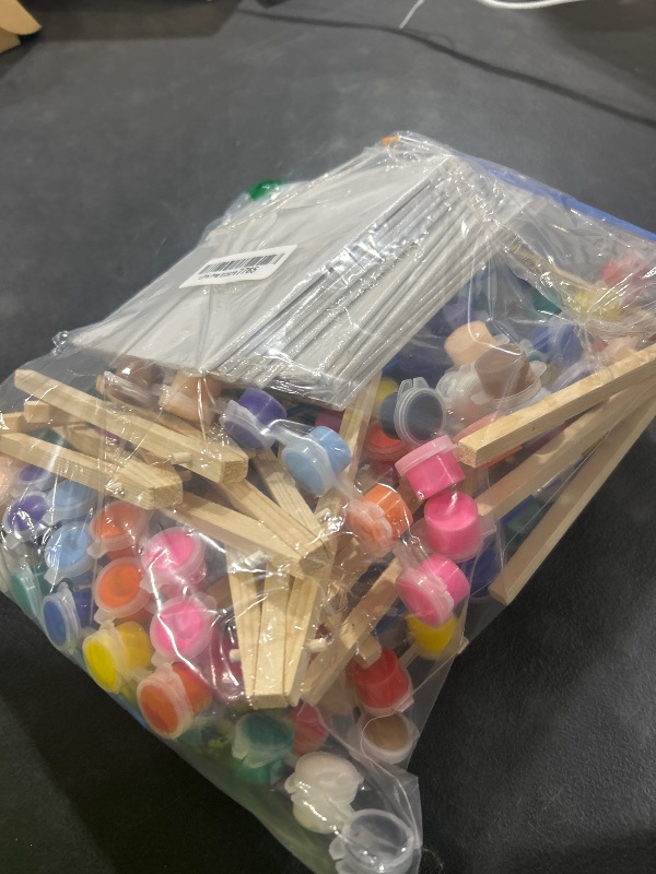 Photo 1 of PAINT KIT MINI EASEL AND CANVAS PAINT AND BRUSHES 