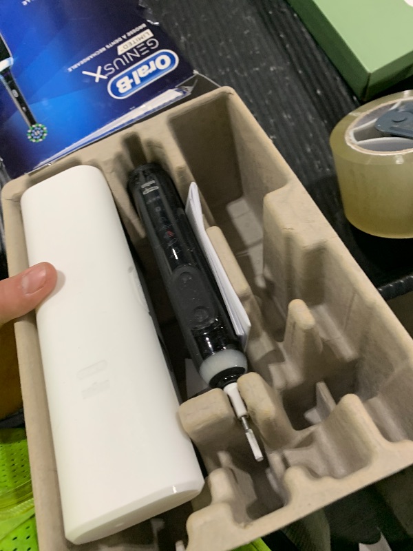 Photo 1 of Oral-B Genius X Limited Rechargeable Electric Toothbrush with 1 Replacement Brush Head, Travel Case, Midnight Black
