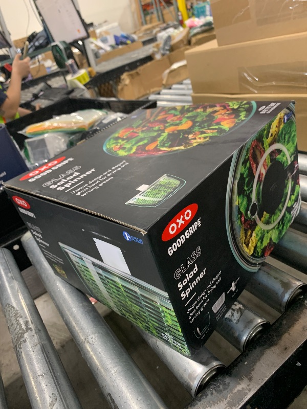 Photo 1 of OXO Good Grips Glass Salad Spinner - Large 6.22-Qt Lettuce & Fruit Washer, Borosilicate Glass Bowl, BPA-Free, Easy Pump