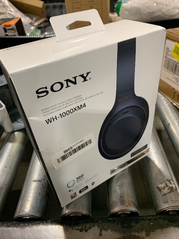 Photo 1 of Sony WH-1000XM4 Wireless Premium Noise Canceling Overhead Headphones with Mic for Phone-Call and Alexa Voice Control, Midnight Blue WH1000XM4