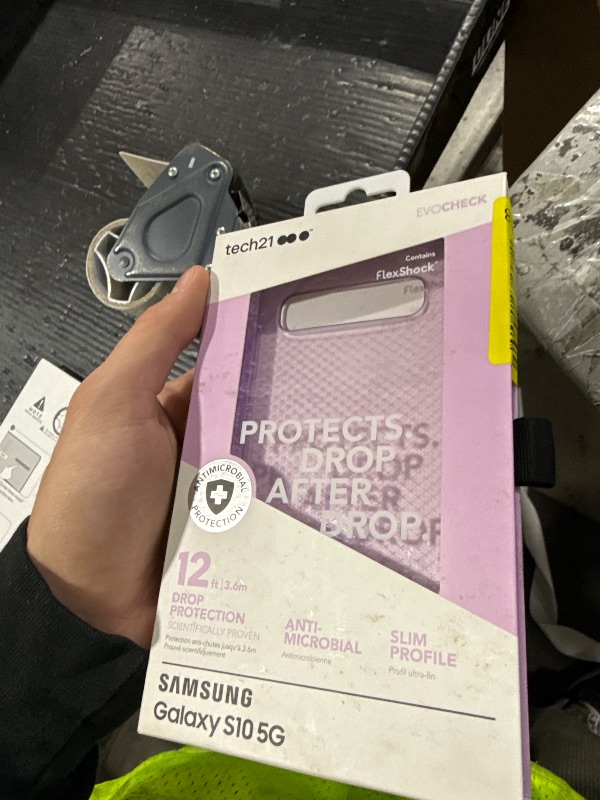 Photo 1 of tech21 - Evo Check Case - Compatible with Samsung Galaxy S10 5G - Mobile Phone Casing with Anti-Microbial Properties, Orchid