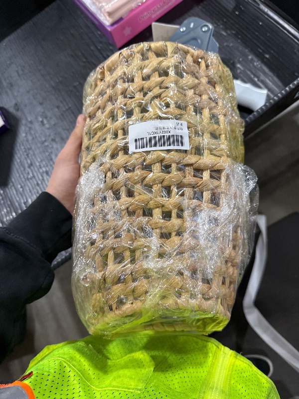 Photo 1 of Woven Water Hyacinth Hanging Basket Door Hanging Basket Wall for Home Garden Farmhouse (Water Hyacinth)