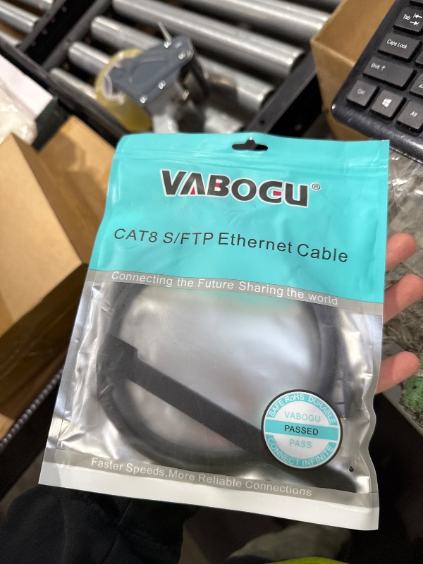 Photo 1 of Vabogu Cat 8 Ethernet Cable, 3ft Heavy Duty High Speed Internet Network Cable, 26AWG, 2000Mhz 40Gbps with Gold Plated RJ45 Connectors, Shielded for Indoor & Outdoor Use