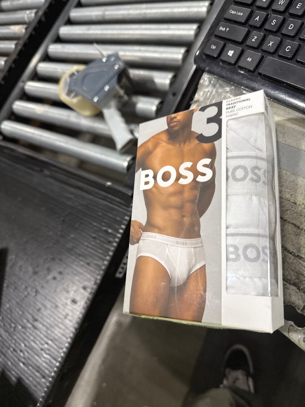 Photo 1 of BOSS Men's 3-Pack Traditional Cotton Briefs, Pure White, Large