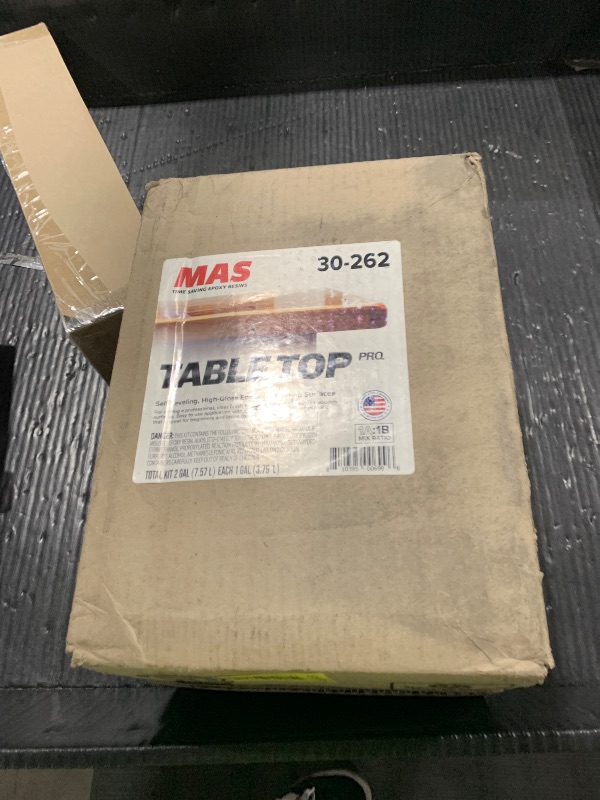 Photo 1 of MAS Epoxies Table Top Pro Epoxy Kit, 2-Gallon, (1-Gal Part A + 1-Gal Part B) Crystal Clear Resin Casting for DIY Arts, Crafts, Countertops, Wood Tables, Tabletops, Bar Tops