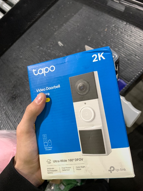 Photo 1 of Tapo by TP-Link Smart Video Doorbell Camera Wireless with Chime, 2K with Full Color Night Vision & Spotlights, No Monthly Fee, Ring Call, 160° Ultra-Wide View, Free AI Detection, Local Storage,D210