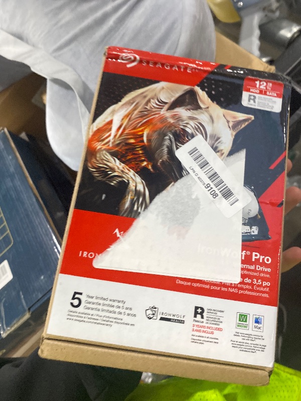 Photo 1 of Seagate IronWolf Pro, 12 TB, Enterprise NAS Internal HDD –CMR 3.5 Inch, SATA 6 Gb/s, 7,200 RPM, 256 MB Cache for RAID Network Attached Storage (ST12000NT001)
