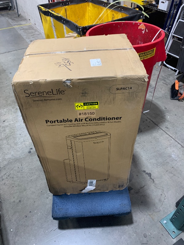 Photo 1 of SereneLife Small Air Conditioner Portable 12,000 BTU with Built-in Dehumidifier - Portable AC unit for rooms up to 550 sq ft - Remote Control, Window Mount Exhaust Kit