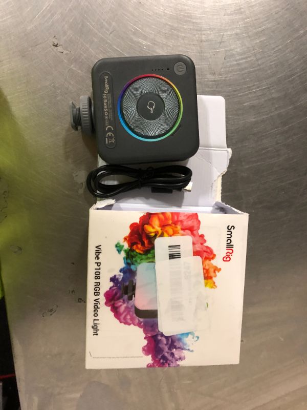 Photo 1 of SmallRig P108 RGB Video Light,Portable LED Camera Lights 360° Full Color Photography Lighting w 3 Cold Shoe, 2500mAh Rechargeable On-Camera Video Light Panel 2700K - 6500K for YouTube, Vlogging
