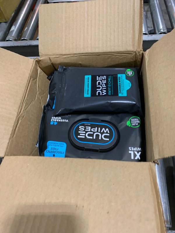 Photo 1 of DUDE Wipes - Flushable Wipes - Unscented 8 Pack + Mint 384ct, & 18ct Travel Pack - Vitamin E & Aloe For Men - Septic and Sewer Safe