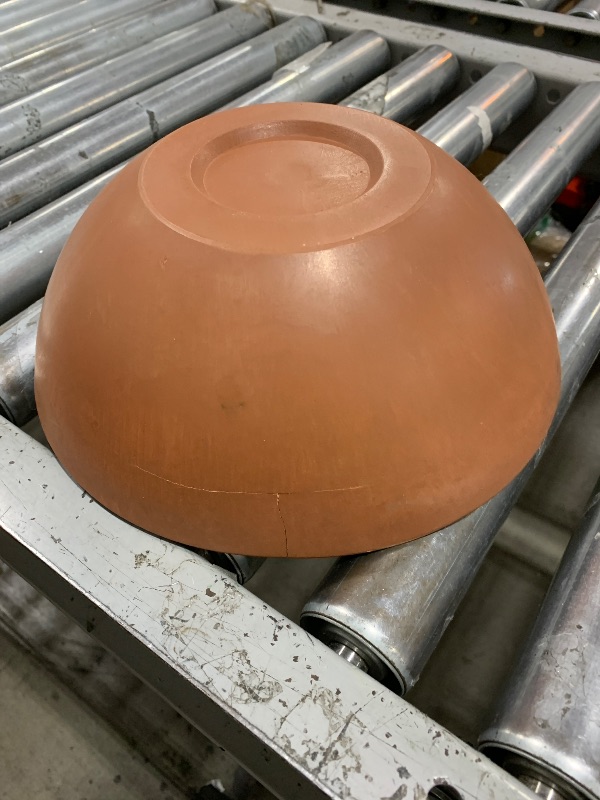 Photo 1 of PSW Pot Collection M25TC 8-inch Plastic/Stone/Wood Composite Low Bowl Planter – No Drainage Hole (Drillable), Shallow Indoor/Outer Pot for Succulents, Bonsai, Fairy Gardens, Herbs, Terra Cotta Color