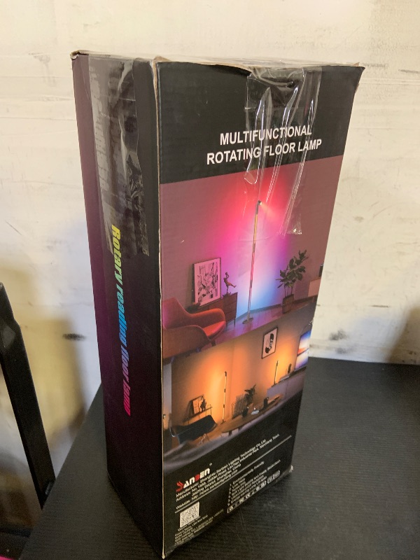 Photo 1 of SANBEN Corner Floor Lamp - 2 Pack Black RGB LED Floor Lamp with Music Sync and 16 Million DIY Colors, App & Remote Control, Color Changing Modern Smart Corner Lamp for Bedroom Living Room