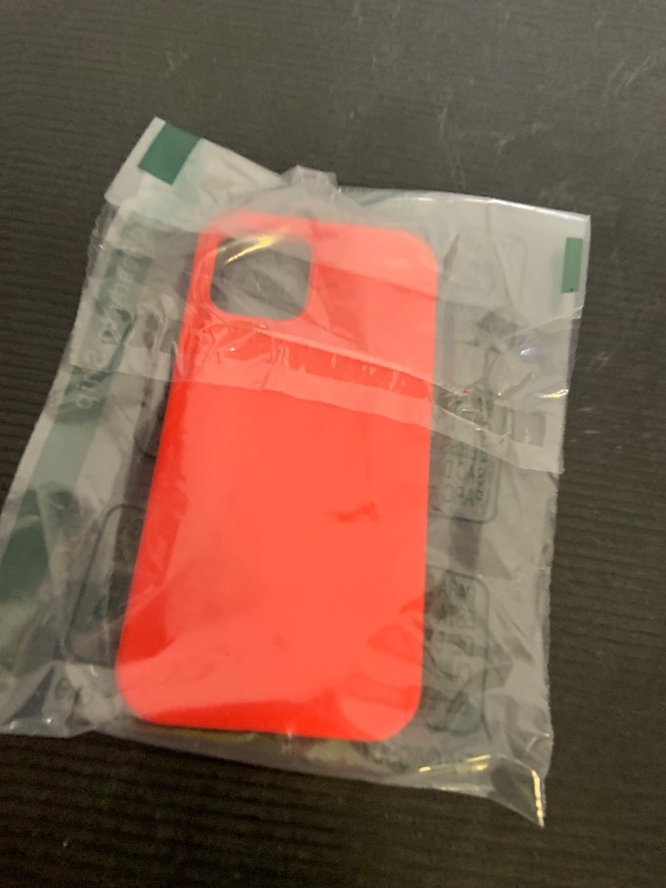 Photo 1 of JELE Shockproof Designed for iPhone 12/iPhone 12 Pro Case, Liquid Silicone Phone Case with [Soft Anti-Scratch Microfiber Lining] Military Grade Drop Protection Slim Thin Cover, 6.1 inch, Red
