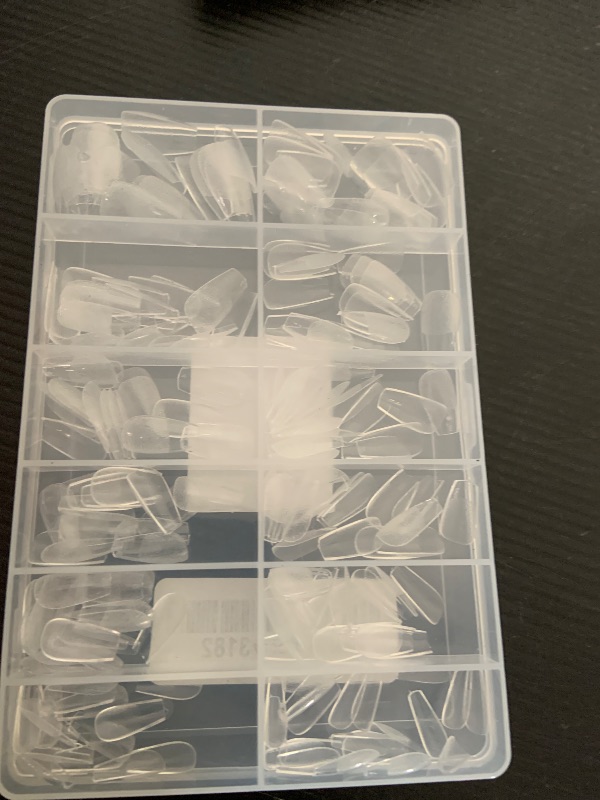 Photo 1 of UNA GELLA Short Coffin Nail Tips: 216pcs Short Coffin Press on Nails Pre-shape Gel Nail Tips for Full Cover Acrylic Nails False Nails For Nail Extension Home DIY Salon 12 Sizes Gelly Tips