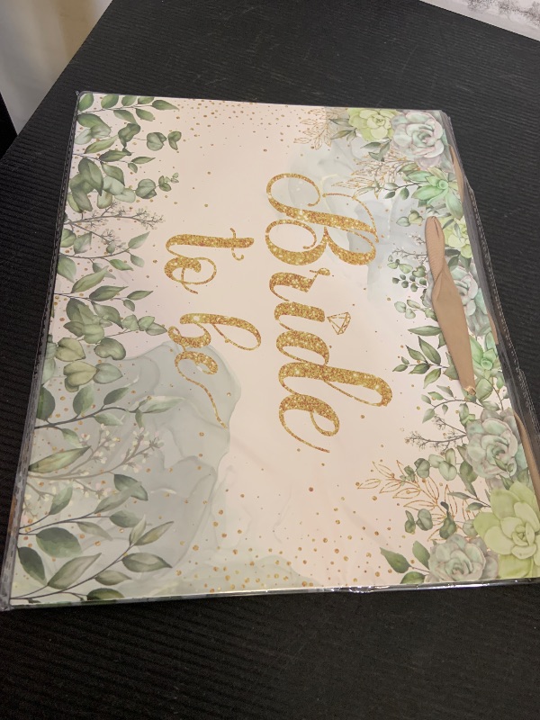 Photo 1 of 11.8 x9.44x5.31In Bride Gift Bag Sage Green Bridal Shower Gift Bags with Cards Tissue Paper Large Bridal Gift Wrapping Bag Bachelorette Engagement Wedding Shower Gift Bag for Sage Green Christmas Bride to Be Party Decoration
