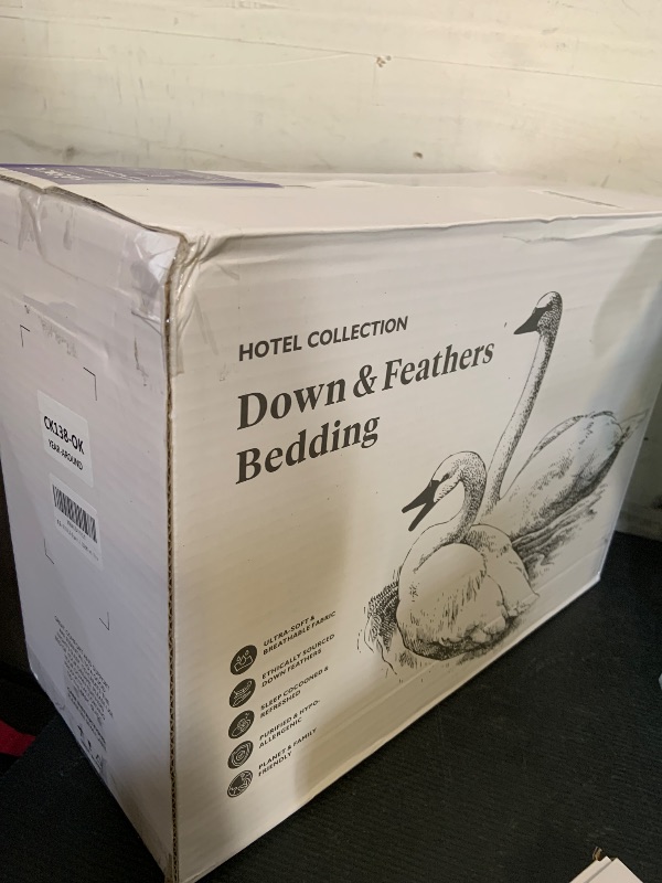 Photo 1 of KUSNUG 100% Organic Cotton Feather & Down Fibers Comforter Oversized King Size, All-Season Hotel-Style Hypoallergenic Duvet Insert, Ivory White 120x98 Inch