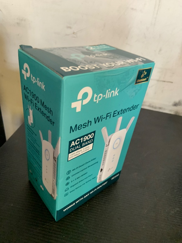 Photo 1 of TP-Link AC1900 WiFi Range Extender RE550 | Dual-Band Wireless Repeater Amplifier w/Gigabit Ethernet Port | Up to 2200 Sq. Ft., 32 Devices | Internet Signal Booster | APP Setup | EasyMesh Compatible