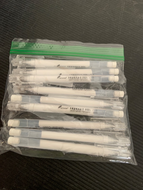 Photo 1 of White Gel Pens, 10 Pack, 0.8mm Extra Fine Point Gel Ink Pen, Opaque White Archival Ink Pens for Black Paper Drawing, Sketching, Card Making