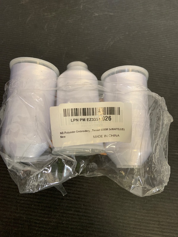 Photo 1 of New brothreads - 40 Options- Various Assorted Color Packs of Polyester Embroidery Machine Thread Huge Spool 5000M for All Embroidery Machines -3xWhite