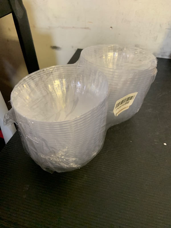 Photo 1 of R-kay 10 Oz Clear Plastic Bowls - 50 Pack disposable bowls - Premium Hard Small Plastic Bowls - Heavy Duty Ice Cream Bowls Disposable Dessert Bowls And Salsa Bowls For Party