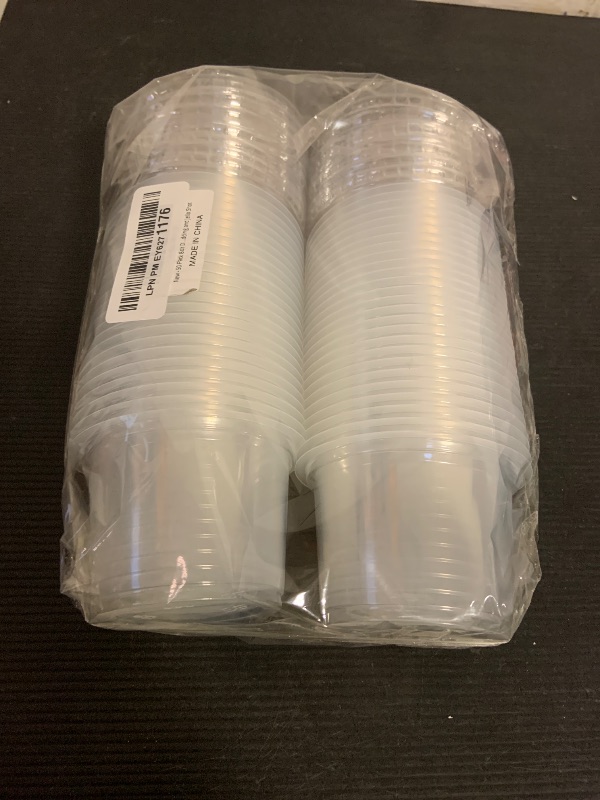 Photo 1 of Alaeseje 50 Pack 8oz Disposable Clear Plastic Cups with Dome Lids(Hole in the Lid),PET Dessert Cups,Disposable Snack Bowls for Ice Cream,Cake,Fruit,Parfait, Pudding and Jello Shot