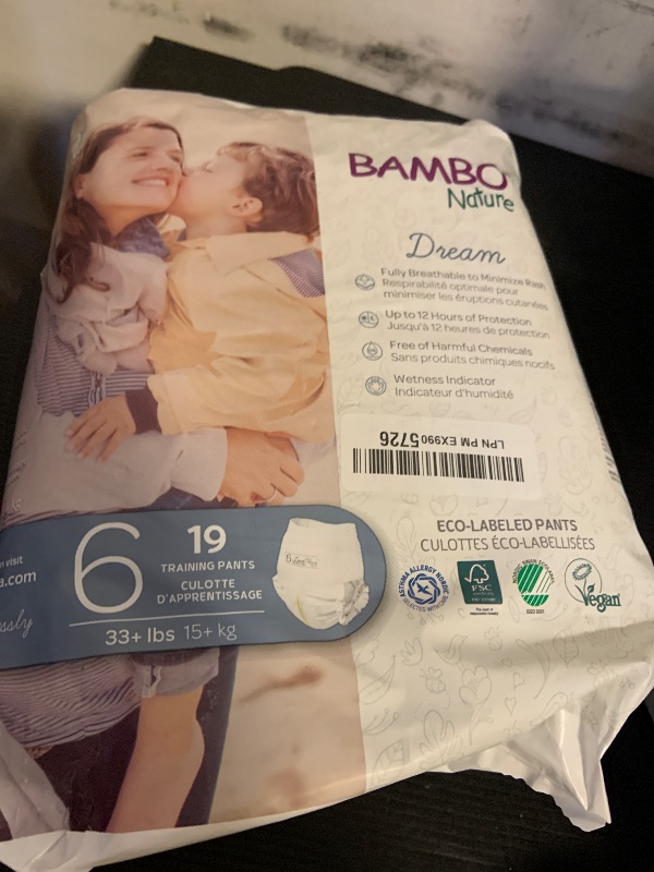 Photo 1 of Bambo Nature Hypoallergenic Training Pants, Eco-Labeled Training Pants, Totally Chlorine-Free - Size 6 (19 Count)