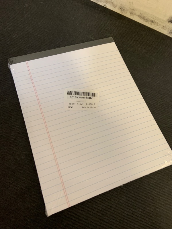 Photo 1 of 2pcs Legal Pads 8.5 x 11, Notepads 8.5 x 11 Inch, White Note Pads Clear Print Writing Pads of Paper, Memo Pads , Perforate Legal Notepads Paper , Wide Ruled Lined with Sturdy Back,50 Sheets/Pack