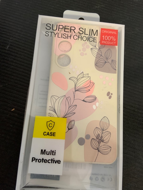 Photo 1 of LEECG for Samsung Galaxy S23 Case Flowers Butterfly Anti Slip Shockproof Flexibility Soft Silicone Protector Phone Case for Galaxy S23-Morandi White