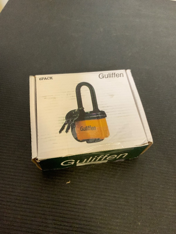 Photo 1 of Guliffen Weatherproof Laminated Steel Padlock with Same Key, Outdoor Padlock with Long Shackle for Gate, Fence, Shed,Garage, 6 Pack