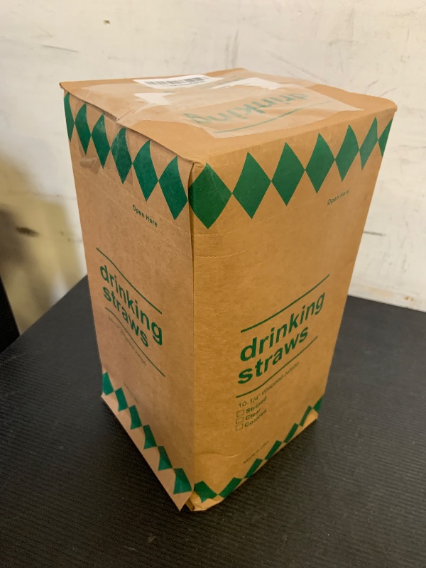 Photo 1 of Plastic Straws [500 Pcs-10.2" Long] Individually Wrapped Clear Disposable Drinking Straws - Made in USA - Straight Long Straws for Party, 0.23'' Diameter