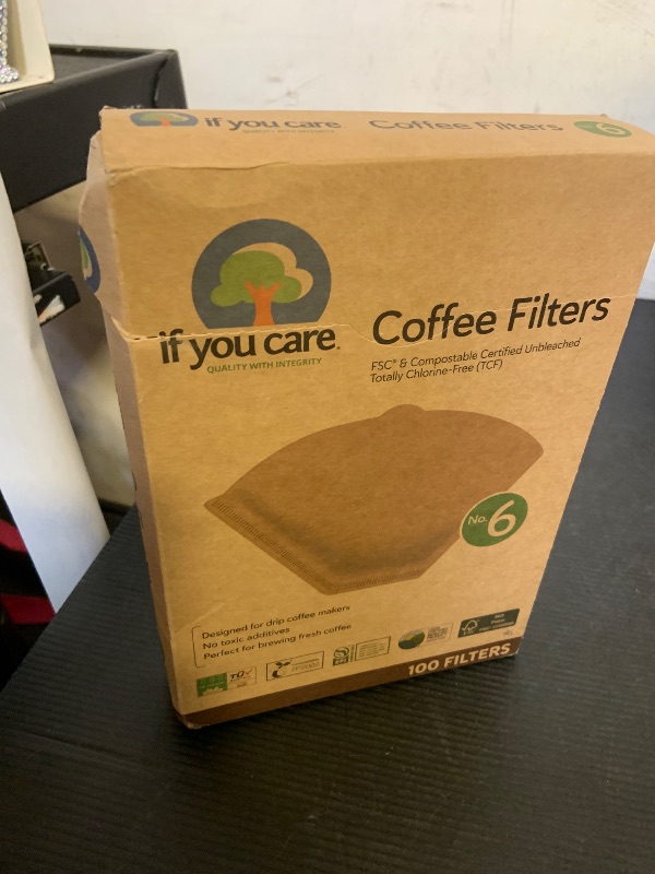 Photo 1 of If You Care Unbleached Coffee Filters, #6 - 100 Count (Pack of 1) â€“ Cone Shaped, All Natural, Biodegradable, Compostable, Chlorine Free