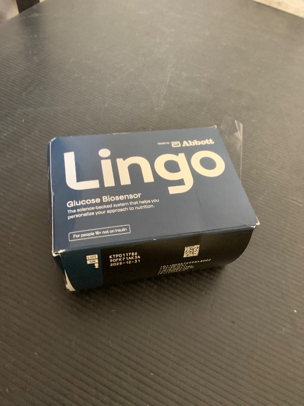 Photo 1 of Lingo Continuous Glucose Monitor (CGM) & App. Made by Abbott. Know the impact of what you eat. 1 Lingo biosensor lasts up to 14 Days*. Designed for iPhone 11 device or Later. US Only.