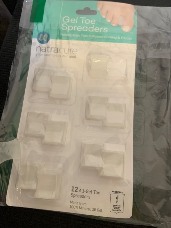 Photo 1 of NatraCure Gel Toe Spacers - Helps with Bunions, Corns, Blisters, Rubbing & Overlapping Toes - Toe Separators for Women & Men to Correct Toes - 12 Pack