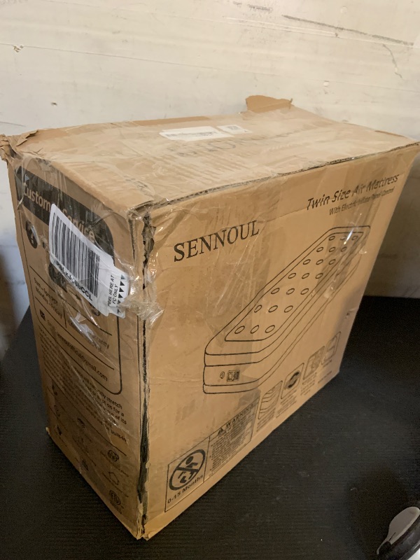 Photo 1 of SENNOUL Air Mattress with Built in Pump - Upgraded Twin Blow Up Mattress, 2 Mins Quick Self Inflatable with Double Air Chamber,16"/550lbs Max, Strong Support, for Camping,Home,Guests,Portable Travel